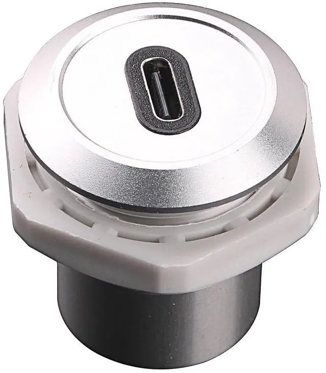 Main image of USB USBC Type C Typec Female to Female F-F Panel Mount Extention Round Metal Adapter (Sliver)