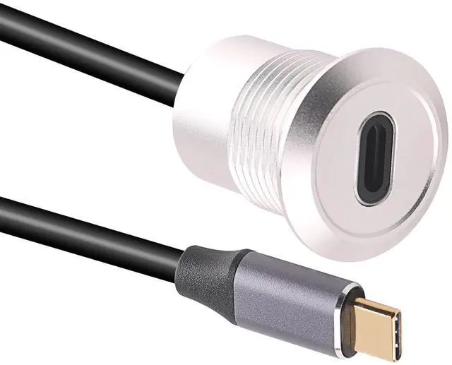 Main image of USB USBC Type C Typec Female to Female F-F Panel Mount Extention Round Metal Adapter