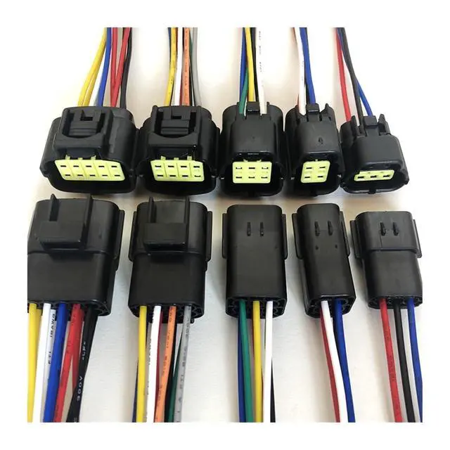 Alt view image 2 of 3 - Dj70216y-1.8mm automobile sensor tail wire plug 6p electrical harness waterproof connector rubber seal 8 hole wire length 15cm(1p strip line,5sets)
