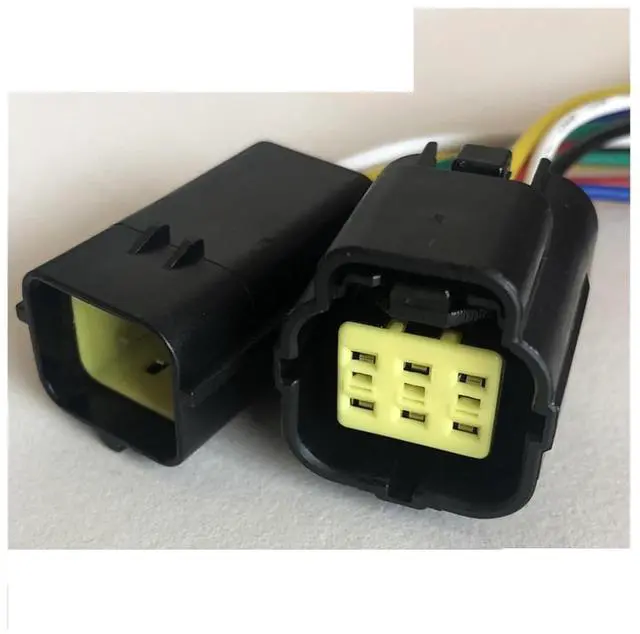 Main image of Dj70216y-1.8mm automobile sensor tail wire plug 6p electrical harness waterproof connector rubber seal 8 hole wire length 15cm(6p strip line,1sets)