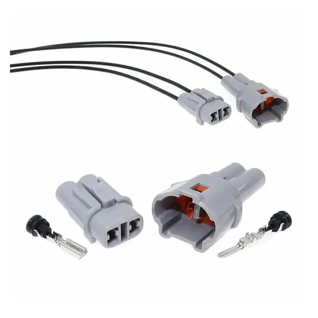 Alt view image 2 of 3 - 1 set 2-pin 6180-2321 6187-2311 MT Sealed Automotive Waterproof Wire Connector Plastic Plug Outside With Terminal Connector(Male 20cm wires)