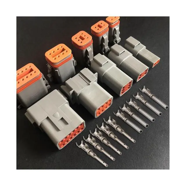 Alt view image 2 of 3 - Dt04-2p automobile waterproof connector 5 sets of 3/4 / 6/8-pin Dechi dt06-3s cable male and female plug terminal sheath(6p,1sets)