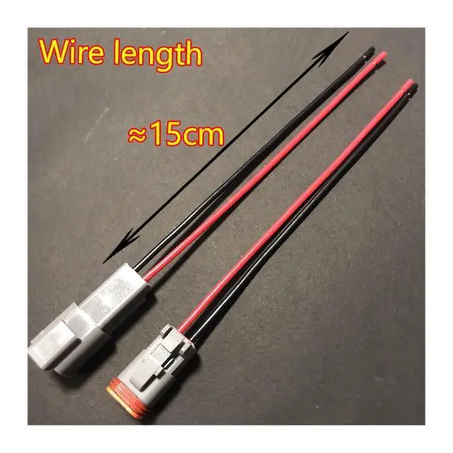 Alt view image 3 of 7 - Dt04-2p automobile harness waterproof connector2/3/4/6/8/12pin engineering vehicle male and female plug Deutsch wire length 15cm(12p strip line,1sets)
