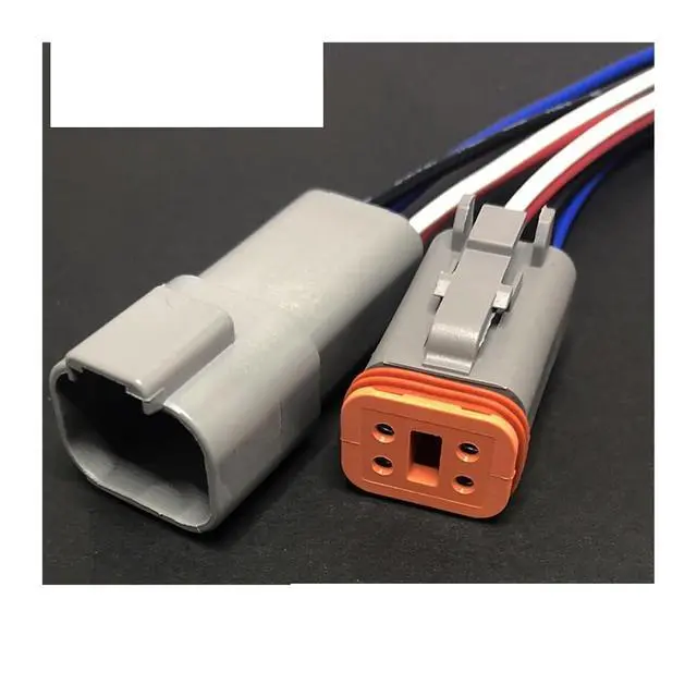 Alt view image 7 of 7 - Dt04-2p automobile harness waterproof connector2/3/4/6/8/12pin engineering vehicle male and female plug Deutsch wire length 15cm(12p strip line,1sets)