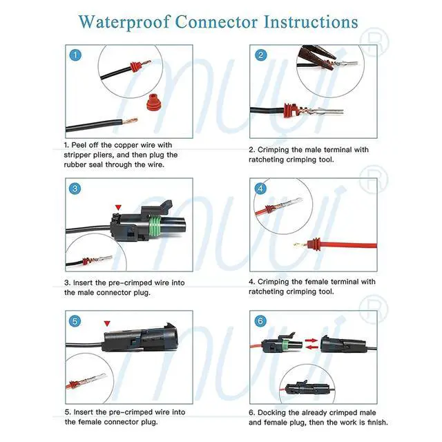 Alt view image 6 of 6 - 10 kit 1/2/3/4/6 pin road automotive waterproof electrical connector 2.5 mm series terminal waterproof(10pcs,3P)