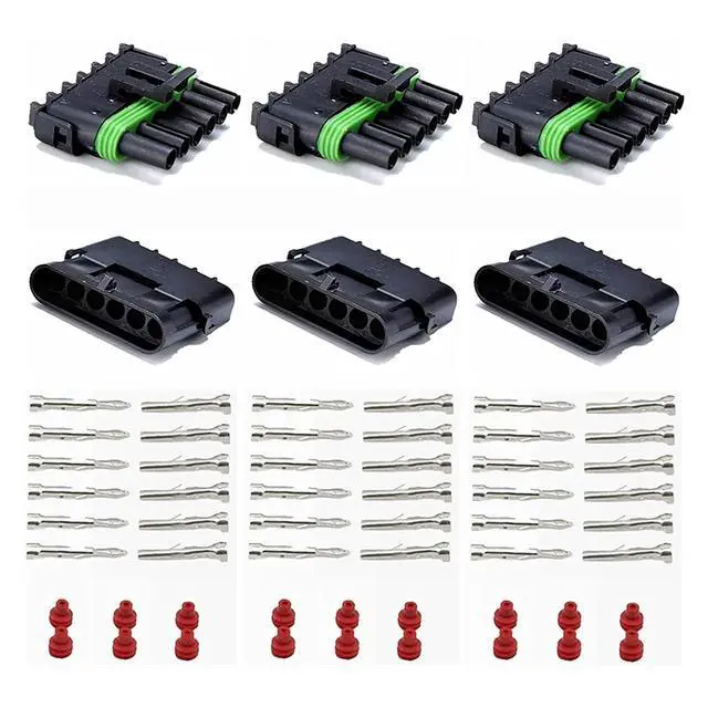 Alt view image 5 of 6 - 10 kit 1/2/3/4/6 pin road automotive waterproof electrical connector 2.5 mm series terminal waterproof(3pcs,1P)