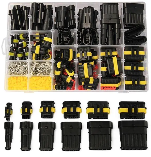 Main image of 708/1004pcs 1/2/3/4/5/6 pin HID sealed waterproof wire connector Compatible With car Electrical waterproof set 300V 12A Fast Delivery(708pcs)