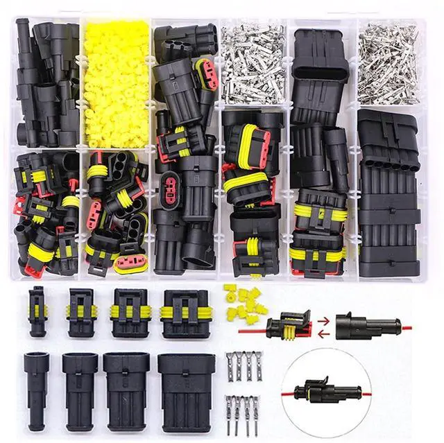 Main image of 708/1004pcs 1/2/3/4/5/6 pin HID sealed waterproof wire connector Compatible With car Electrical waterproof set 300V 12A Fast Delivery(1004pcs)