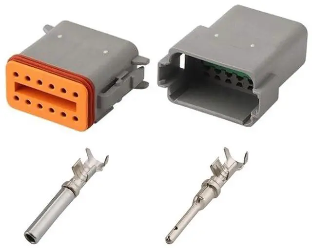 Main image of Dt04-2p automobile waterproof connector 5 sets of 3/4 / 6/8-pin Dechi dt06-3s cable male and female plug terminal sheath(12p,5sets)