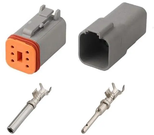Main image of Dt04-2p automobile waterproof connector 5 sets of 3/4 / 6/8-pin Dechi dt06-3s cable male and female plug terminal sheath(6p,1sets)