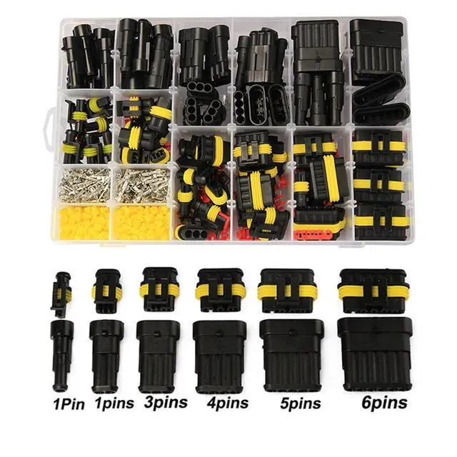 Alt view image 2 of 4 - 352Pcs HID Waterproof Connectors 1/2/3/4 Pin 26sets Car Electrical Wire Connector Plug Truck Harness 300V 12A(216PCS)