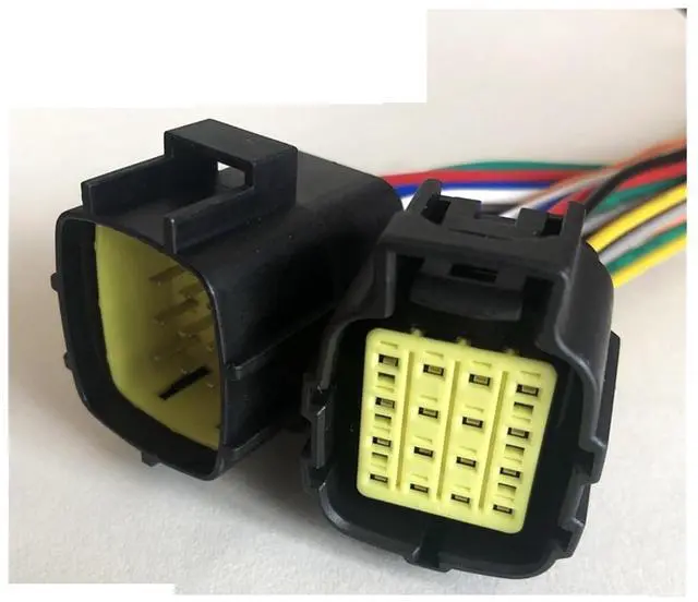 Main image of Dj70216y-1.8mm automobile sensor tail wire plug 6p electrical harness waterproof connector rubber seal 8 hole wire length 15cm(16p strip line,1sets)