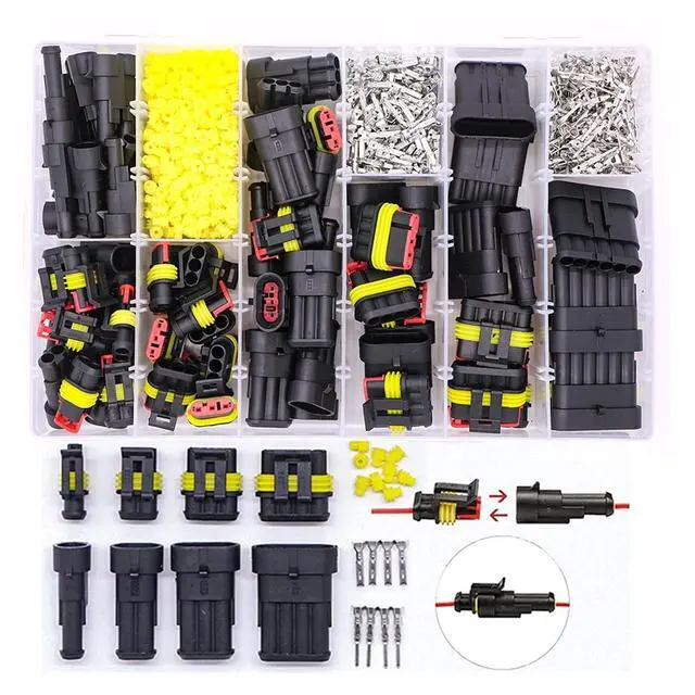 Alt view image 3 of 4 - 352Pcs HID Waterproof Connectors 1/2/3/4 Pin 26sets Car Electrical Wire Connector Plug Truck Harness 300V 12A(216PCS)