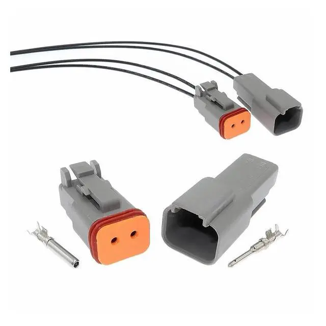 Alt view image 2 of 3 - 1 set 2-pin DT04-2P DT06-2S AT06-2S AT04-2P Automotive LED light wire waterproof connector terminal connector(Female 20cm wires)