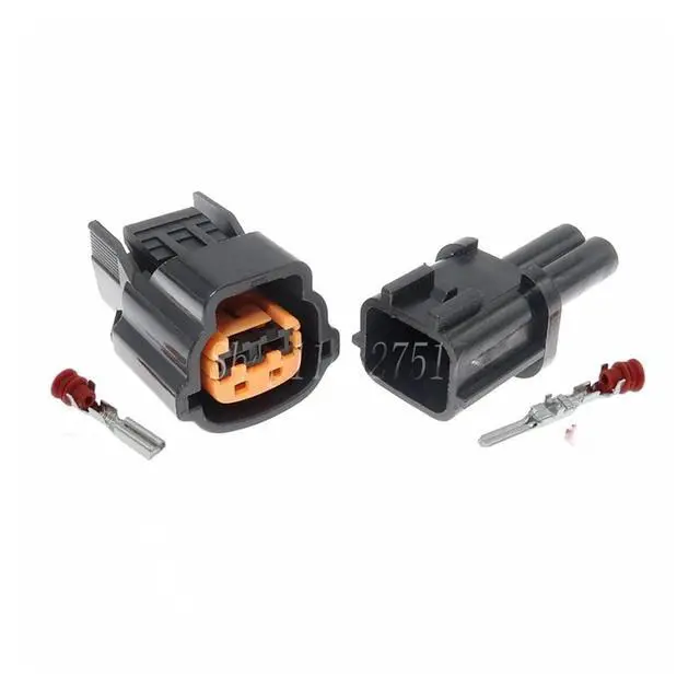 Alt view image 3 of 3 - 1 set 2-pin 6098-0137 Automotive Waterproof Connector Male or Female Speaker Wiring Connection Terminal Connector(Female 20cm wires)
