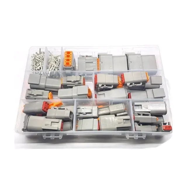Alt view image 2 of 2 - 202 Pcs DTM Deutsch Waterproof Wire Connector Kit Automotive Sealed Plug With Pins DTM06-2/3/4/6/8/12S DTM04-2/3/4/6/8/12P