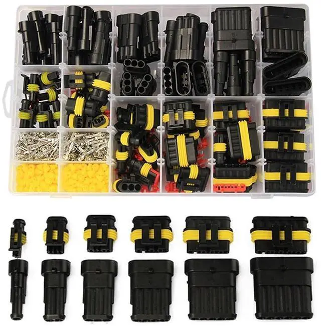 Main image of 662/708/1004pcs HID Waterproof Connectors 1/2/3/4 Pin 26 Sets Car Electrical Wire Plug Truck Harness 300V 12A Fast Delivery(708pcs)