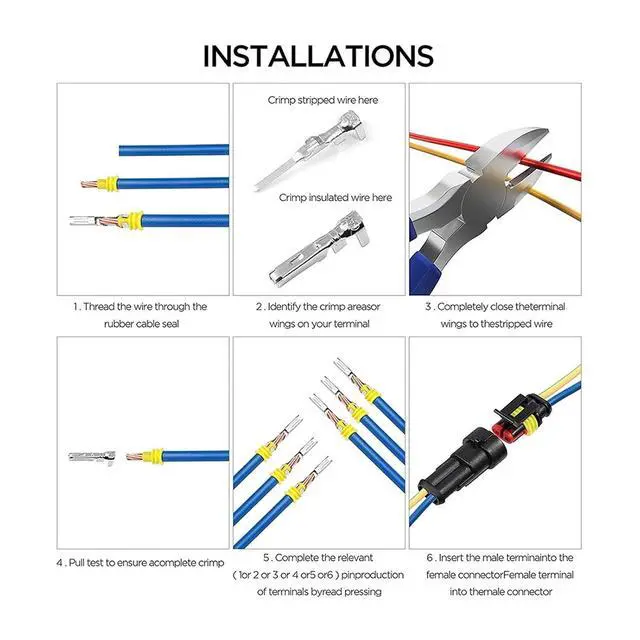 Alt view image 2 of 5 - 662/708/1004pcs HID Waterproof Connectors 1/2/3/4 Pin 26 Sets Car Electrical Wire Plug Truck Harness 300V 12A Fast Delivery(708pcs and pliers)