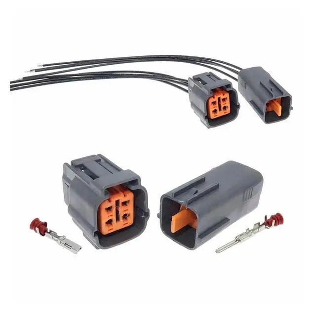 Alt view image 2 of 3 - 1 set 4-pin 6195-0015 6195-0018 Automotive Sensor Cable Connector Waterproof Wire Male or Female(Female 20cm wires)