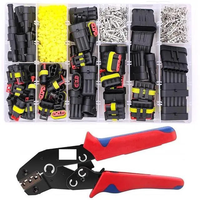 Main image of 662/708/1004pcs HID Waterproof Connectors 1/2/3/4 Pin 26 Sets Car Electrical Wire Plug Truck Harness 300V 12A Fast Delivery(1004pcs and pliers)