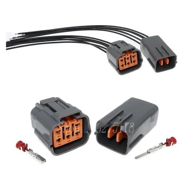 Alt view image 2 of 3 - 1 set 6-pin 6195-0021 6195-0024 Automotive Waterproof Connector Gas Pedal Position Sensor Connector(Male 20cm wires)
