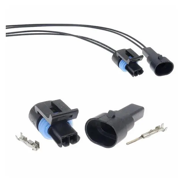 Alt view image 2 of 3 - 1 set 2 pins 12162193 12162195 Automotive Water Temperature Sensor Wire Connector Terminal Connector(Female 20cm wires)