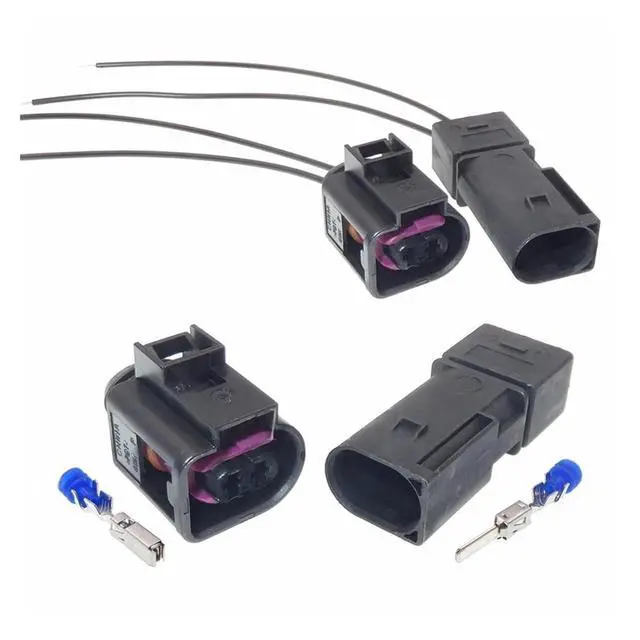 Alt view image 2 of 3 - 1 set 2 pins 4d1992 1992 car wire car nozzle waterproof cable 4D0 971 992 Terminal Connector(Female 20cm wires)