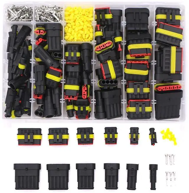 Main image of 240pcs Dropship HID Waterproof Connectors 1/2/3/4 Pin 26 Sets Car Electrical Wire Connector Plug Truck Harness 300V 12A(662pcs)