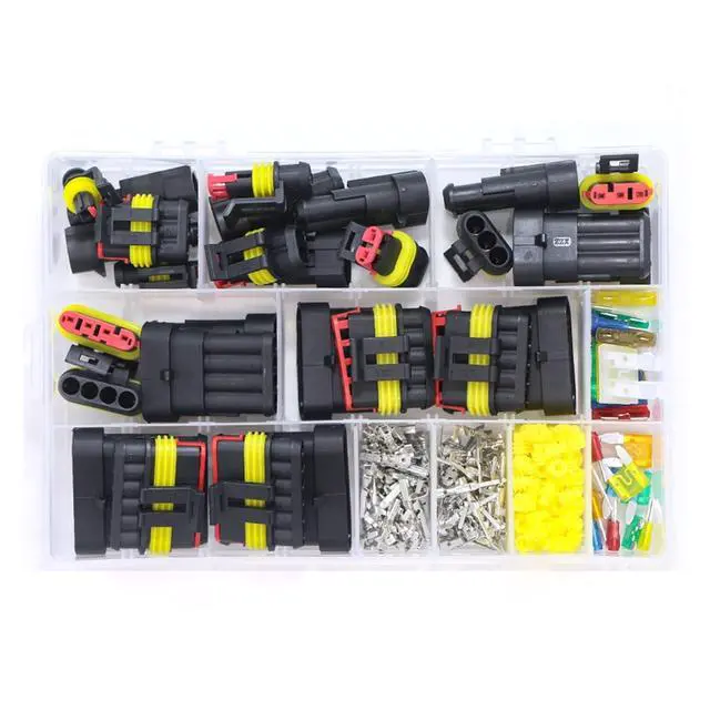 Alt view image 3 of 6 - 240pcs Dropship HID Waterproof Connectors 1/2/3/4 Pin 26 Sets Car Electrical Wire Connector Plug Truck Harness 300V 12A(216pcs)