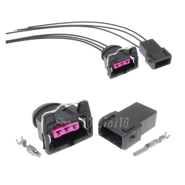 Alt view image 2 of 3 - 1 set 3-pin 3.5MM 443906233 828840-1 Idle Motor Sensor Connector Wire Harness EV1 Connector(1 Set female)