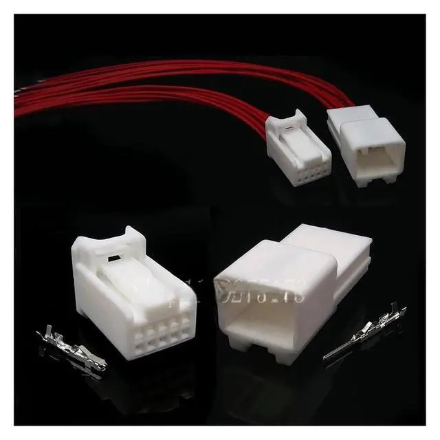 Alt view image 2 of 3 - 1 set 10 pins 12368 6098-3869 6098-3909 Automotive anti-glare mirror cable connector Automotive terminal connector(Male 20cm wires)