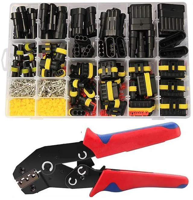 Main image of 70 8pcs 1-6 Pins Hidden Waterproof Connectors 43 Sets Car Marine Seal Electrical Wire Connector Plug Truck Harness 30 0V 12A Kit(708pcs and pliers)