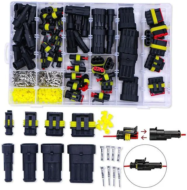 Main image of 70 8pcs 1-6 Pins Hidden Waterproof Connectors 43 Sets Car Marine Seal Electrical Wire Connector Plug Truck Harness 30 0V 12A Kit(408pcs)