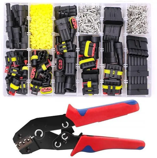 Main image of 70 8pcs 1-6 Pins Hidden Waterproof Connectors 43 Sets Car Marine Seal Electrical Wire Connector Plug Truck Harness 30 0V 12A Kit(1004pcs and pliers)