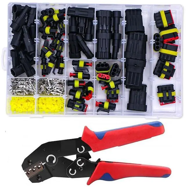 Main image of 70 8pcs 1-6 Pins Hidden Waterproof Connectors 43 Sets Car Marine Seal Electrical Wire Connector Plug Truck Harness 30 0V 12A Kit(408pcs and pliers)
