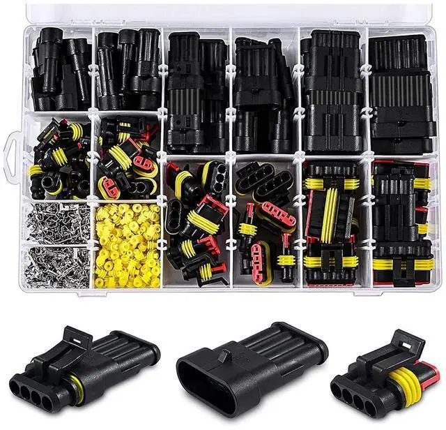 Main image of 70 8pcs 1-6 Pins Hidden Waterproof Connectors 43 Sets Car Marine Seal Electrical Wire Connector Plug Truck Harness 30 0V 12A Kit(708pcs)