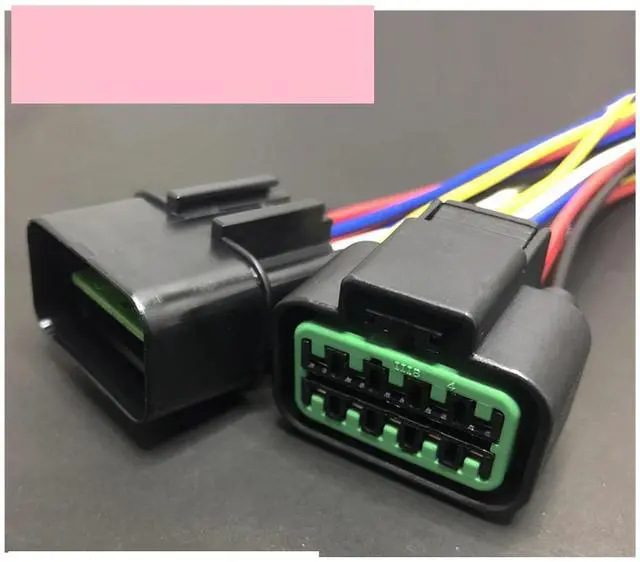 Main image of 7023a-2.2 waterproof plug of automobile fog lamp 4/6 / 8/10 / 12 pin ABS sensor harness sealed connector wire length 15cm(10p strip line,1sets)