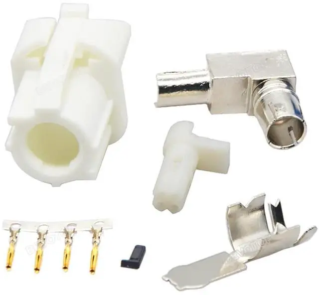 Main image of 1PCS 4 Pin Code A/B/C/D/G/H/J/K/Z HSD LVDS Connector Right Angle Female Jack Crimp Assembly for Dacar 535 4 Core Coaxial Cable (Color : HSD Code B F90)