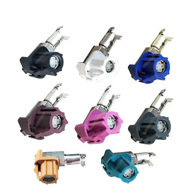 Alt view image 2 of 6 - 1PCS 4 Pin Code A/B/C/D/G/H/J/K/Z HSD LVDS Connector Right Angle Female Jack Crimp Assembly for Dacar 535 4 Core Coaxial Cable (Color : HSD Code J F90)