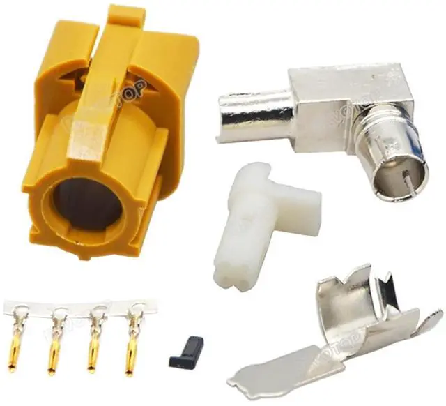 Main image of 1PCS 4 Pin Code A/B/C/D/G/H/J/K/Z HSD LVDS Connector Right Angle Female Jack Crimp Assembly for Dacar 535 4 Core Coaxial Cable (Color : HSD Code K F90)