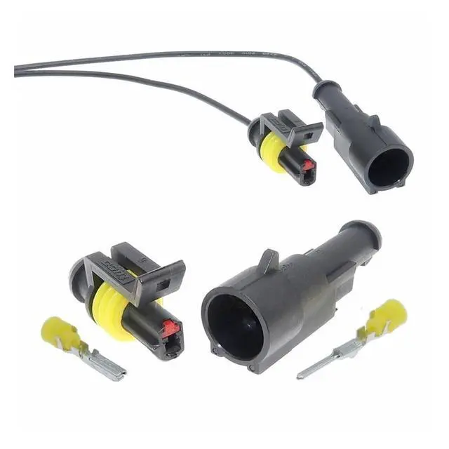 Alt view image 2 of 2 - 1 set 1 pin 282079-1 282103-1 Automotive oil sensor cable HID cable waterproof connector connector(Female 20cm wires)