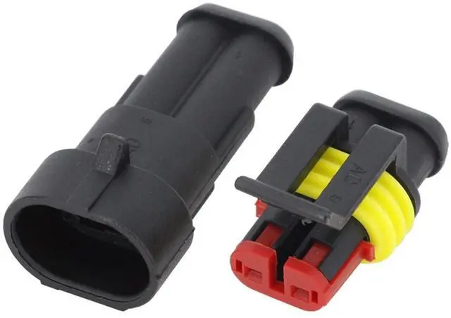 Main image of 2-5sets Kit 2 Pin 1/2/3/4/5/6 Pins Way AMP Super seal Waterproof Electrical Wire Connectors Plug Compatible With car waterproof connector(2Pins,5Pcs)