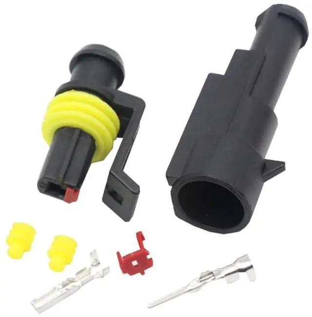 Main image of 2-5sets Kit 2 Pin 1/2/3/4/5/6 Pins Way AMP Super seal Waterproof Electrical Wire Connectors Plug Compatible With car waterproof connector(1Pin,5Pcs)