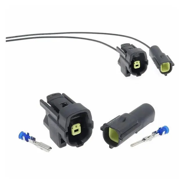 Alt view image 2 of 2 - 1 set 1 pin 174877-2 174879-2 Automotive AMP male and female plug waterproof wire connector sensor connector(Male 20cm wires)