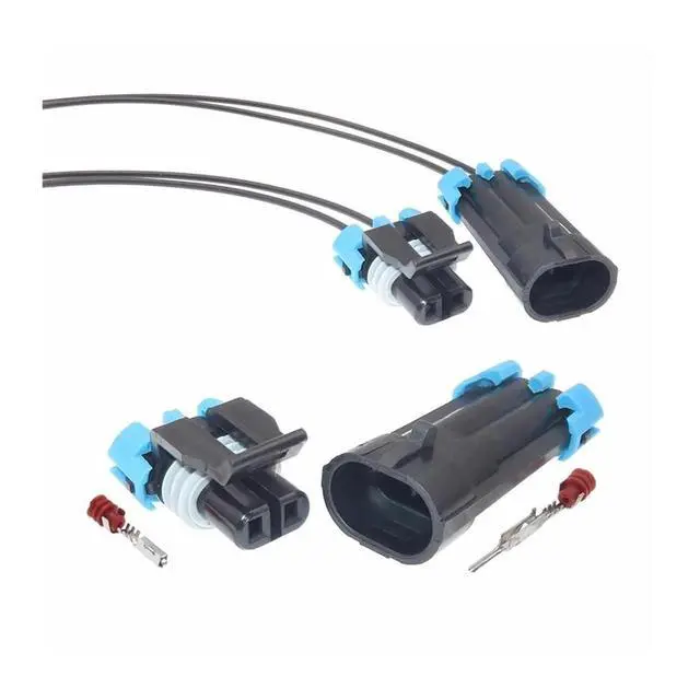 Alt view image 2 of 3 - 1 set of 2 pins 12162000 12052641 12124037 Car Temperature Sensor Car Wire Waterproof Connector(Male 20cm wires)