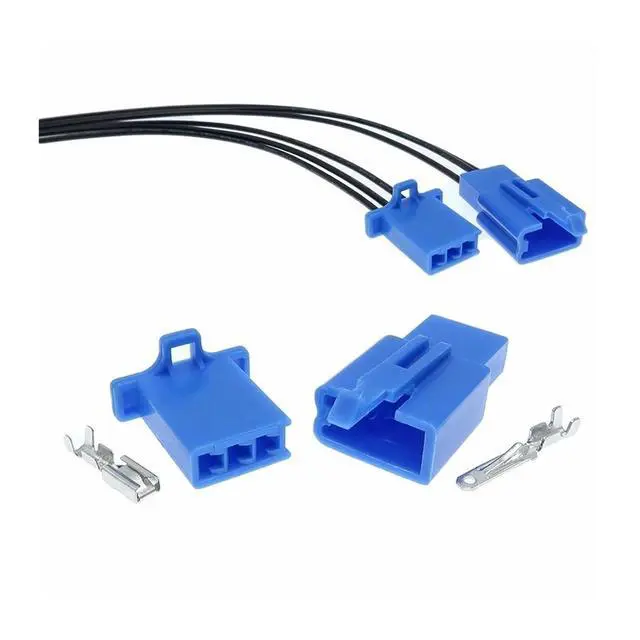 Alt view image 2 of 3 - 1 set 3-pin 6030-3991 6040-3111 Blue Automotive Wire Harness Connector Male to Female Mating Adapter Connector(1 Set male)