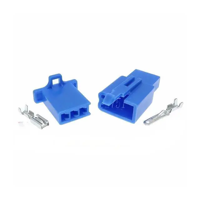 Alt view image 3 of 3 - 1 set 3-pin 6030-3991 6040-3111 Blue Automotive Wire Harness Connector Male to Female Mating Adapter Connector(1 Set male)
