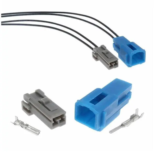 Main image of 1 set 2-pin 174463-2 174460-1 174460-5 174463-5 Automotive Wiring Connector Black Blue White Gray Female Strip 15 cm Wire Connector(1 Set female blue)