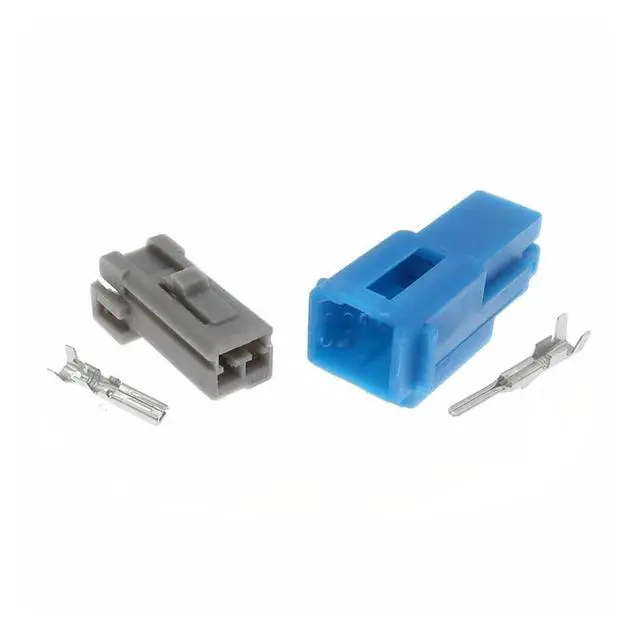Alt view image 2 of 2 - 1 set 2-pin 174463-2 174460-1 174460-5 174463-5 Automotive Wiring Connector Black Blue White Gray Female Strip 15 cm Wire Connector(1 Set female blue)