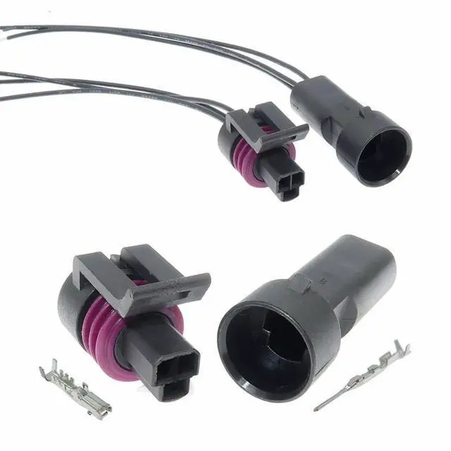 Alt view image 2 of 3 - 1 set 3 pins 12065287 12078090 12110192 0441004 Automotive Water Temperature Sensor Engine Cable with Wire Connector(Female 20cm wires)